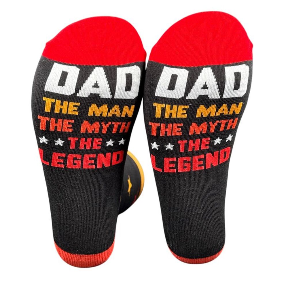 Dad The Man The Myth The Legend Socks Funny Sarcastic Fathers Day Graphic